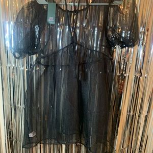 Black mini sheer dress